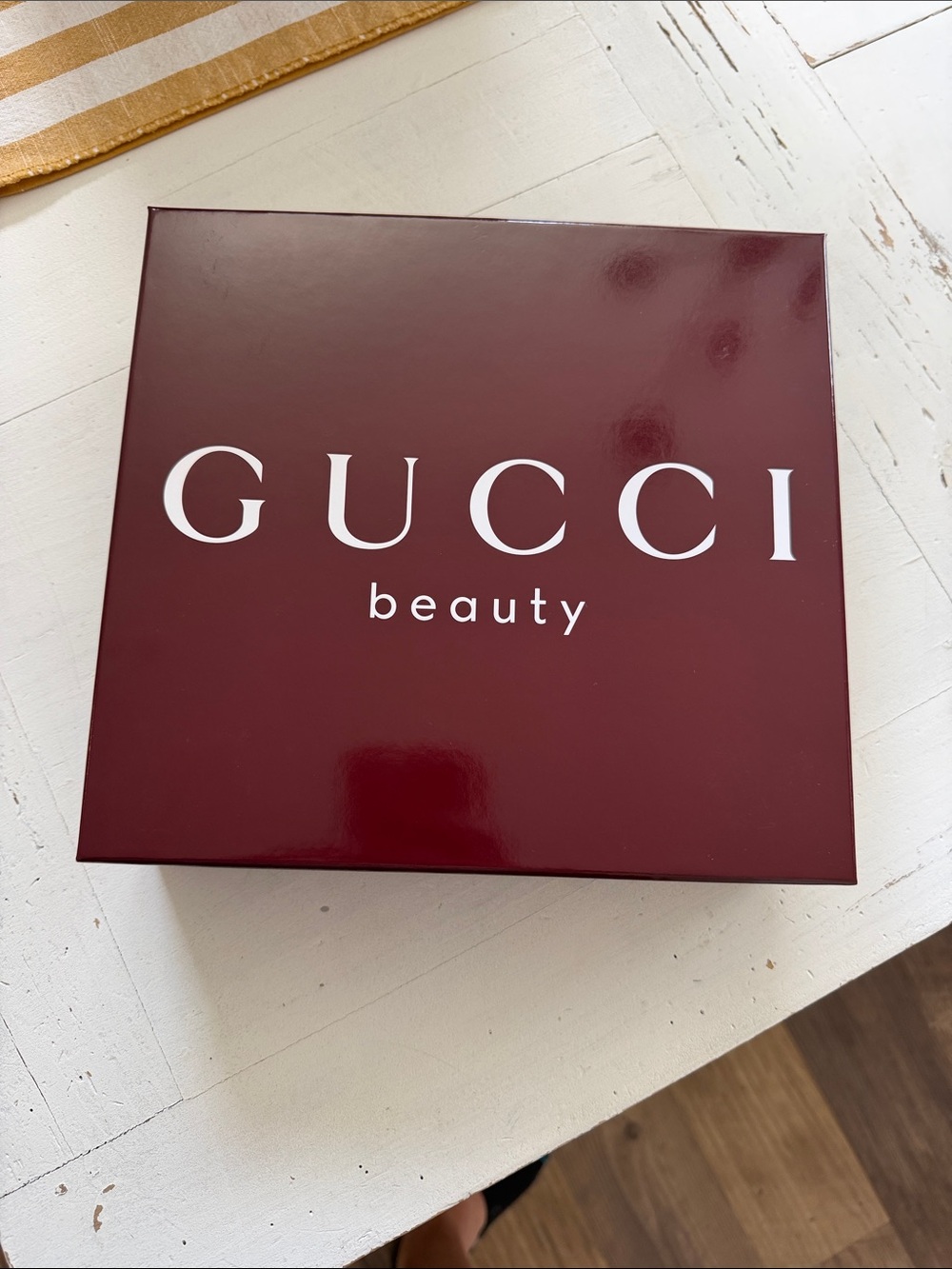 Gucci Beauty Gift Box in Burgundy with White Logo